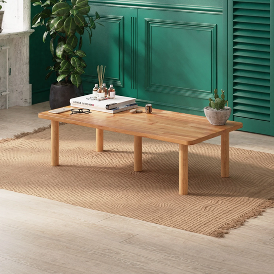 Solid Wood Coffee Table Demontha, Modern Rectangle Side Table, Beech Home & Living