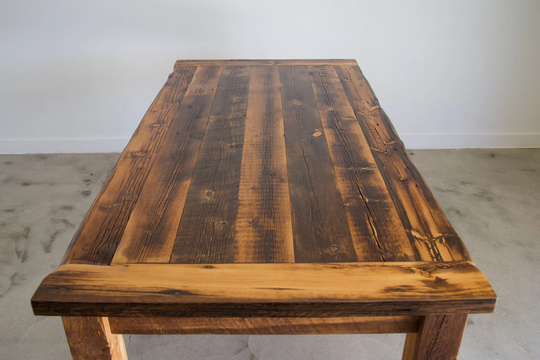 Weathered Timber Long Board Dining Table | Rustic Reclaimed Wood Barn Room Handmade Furniture