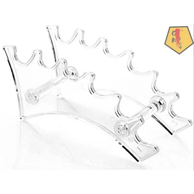 Plastic 6-Slots Eyebrow Fountain Pen Pencil Jewelry Makeup Brush Display Frame Stand Rack Holder Organizer For Home Office Or Store Usage,Transparent
