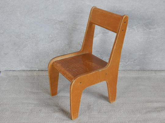 Vintage Wooden Doll Chair Stool For Wood Toy Furniture Child