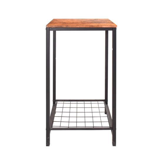 2-Tier End Table, Industrial Side Table Nightstand with Durable Metal Frame, Coffee Table with Mesh Shelves - 15.94 x 12 x 29.33