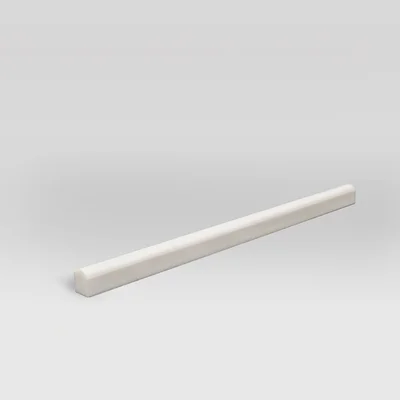 12" x 1" Marble Pencil Liner Tile Trim in White