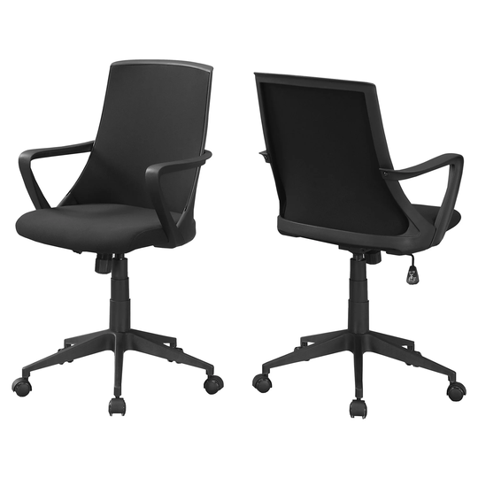Set of 2 Black Upholstered Contemporary Office Chair 37"