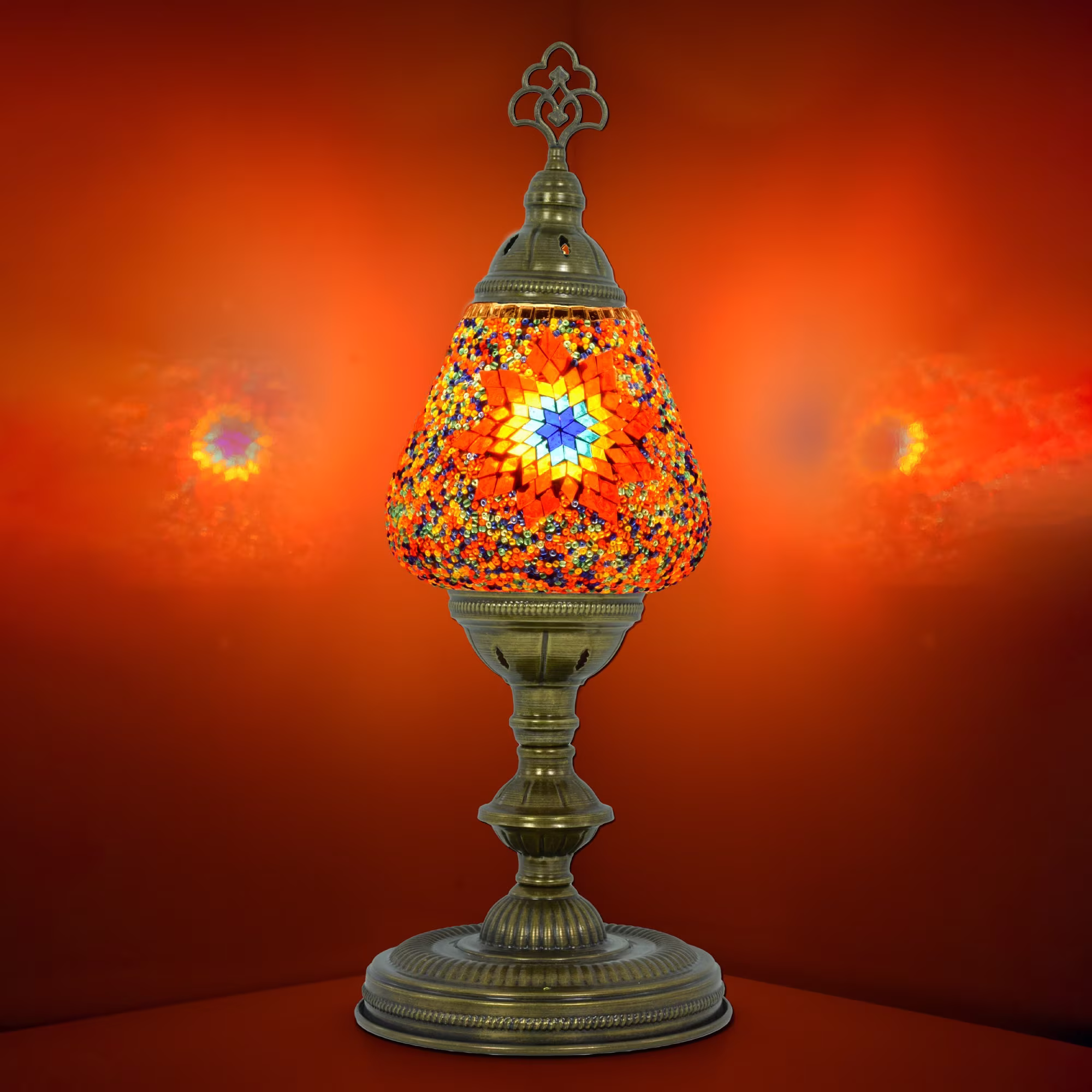 Turkish Lamps, Large Globe Mosaic Table Lamp, Moroccan Desk Lamp For Boho Style Home Decorative With Us Plug