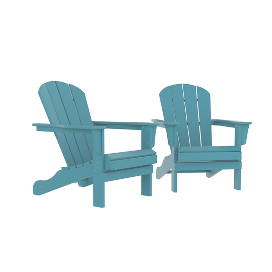 DPE Plastic Resin Deck Chair, lawn chairs, Adult Size ,Weather Resistant for Patio/ Backyard/Garden, Red, Set of 2