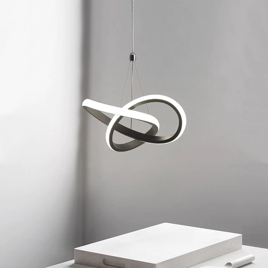 Modern Black Pretty Integrated LED Pendant Light - 10*10*1.6H
