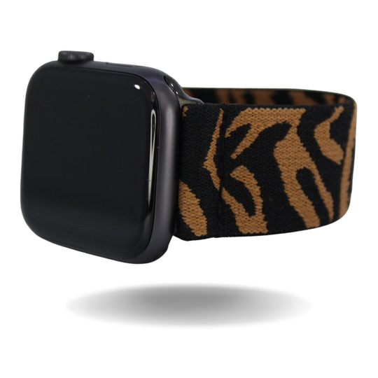 Elastic Watch Band For Apple - All Series | Models 1 8, Se, Ultra Brown Tiger Stripes Fall Animal Print