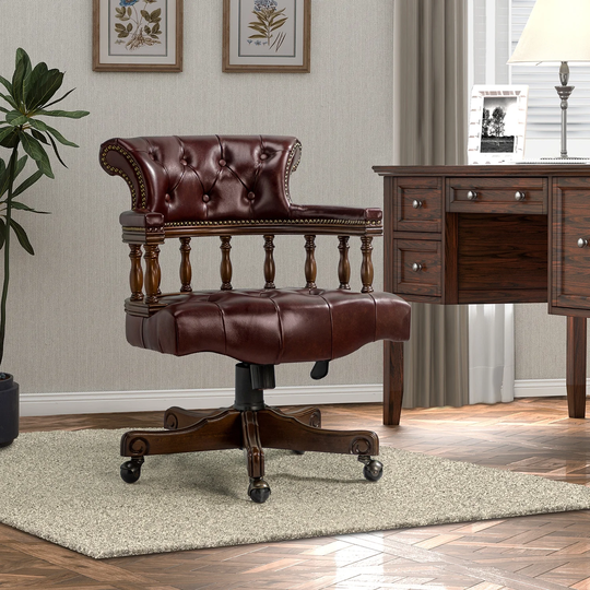 Viktor Classical Office Chair with Nailhead Trims - N/A