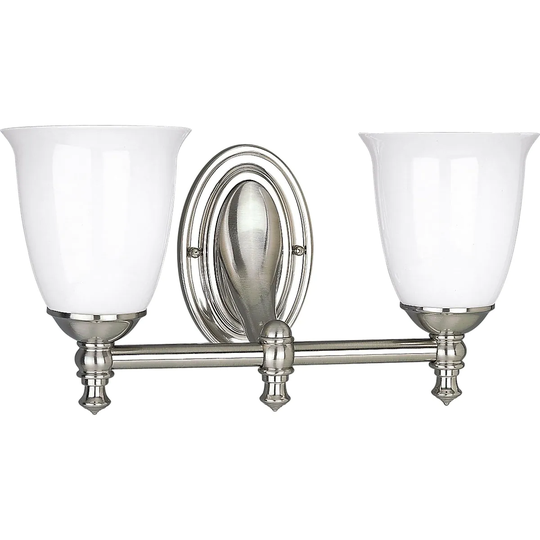 Progress Lighting Silvertone Victorian Collection 2-light Brushed Nickel Bath Light