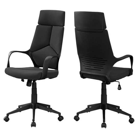 Set of 2 Black Upholstered Contemporary Executive Office Chair 45.75"