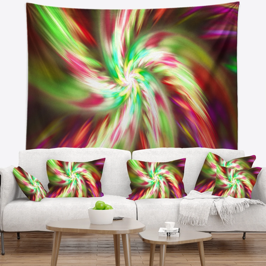 Designart 'Exotic Multi Color Flower Petal Dance' Floral Wall Tapestry