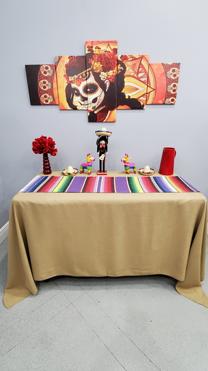 Mexican Serape Table Runner With Fringe, Authentic Fiesta Tassels - 2 Sizes, Quantity Discounts
