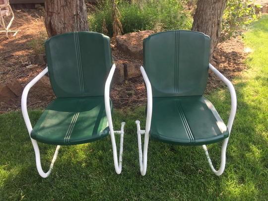 Pair Of Vintage Metal Patio Bouncy Chairs