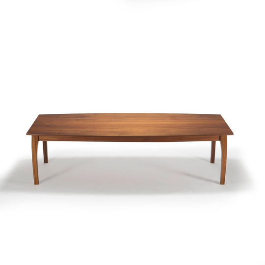 Dining Table Handmade in Solid Mahogany Wood With Curved Sides "Sandy"