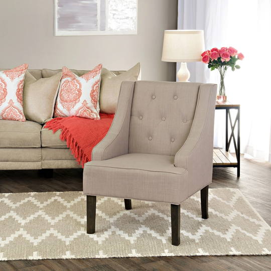 Copper Grove Gwillim Tufted Swoop Arm Accent Chair