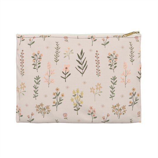 Floral Accessory Pouch, Zipper Pencil Case, Coin Purse