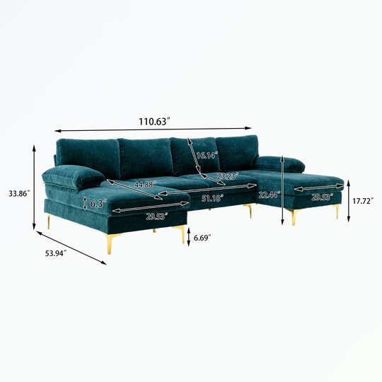 Living room sectional sofa with Iron Feet|Camel