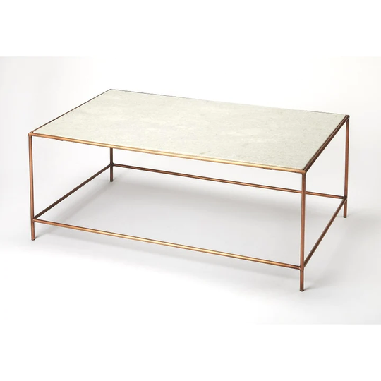 Classic White Marble Coffee Table - 42' x 26' x 18'