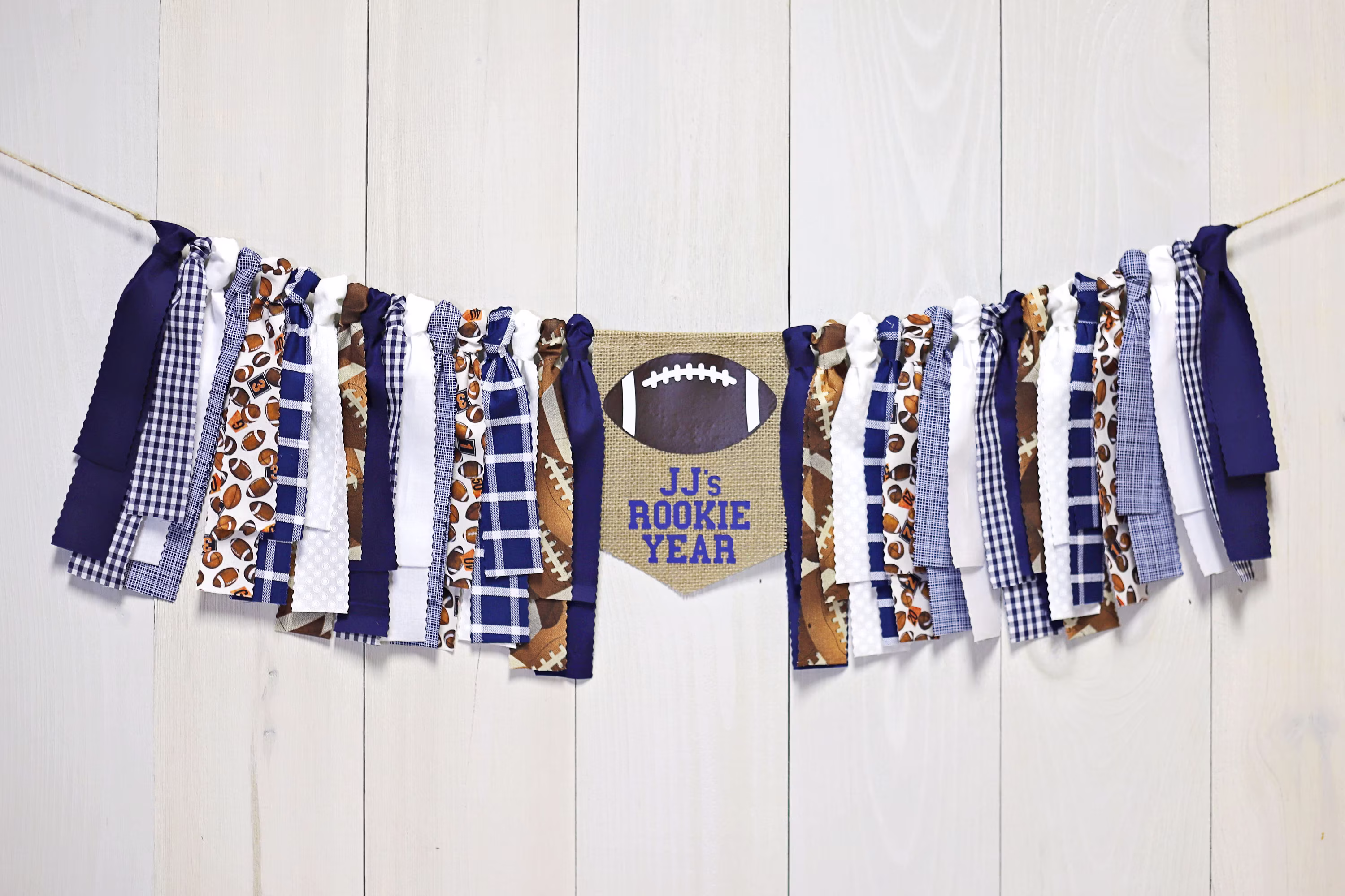 Football Rookie Year Theme High Chair Banner, First Birthday Photo Prop, Party Decor