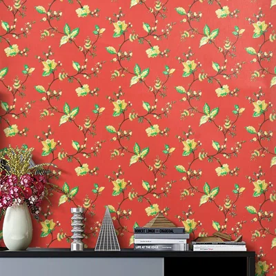 Isabella-May Floral 9.8' L x 17.7" W Peel and Stick Wallpaper Roll