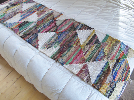 x Long Narrow Runner Rug Multi Color Rag Stair Bed Rainbow Colorful Cotton Area Vintage Farmhouse Decor Boho
