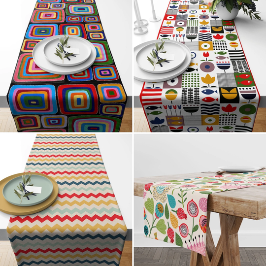 Cotton Table Runner, Modern Kitchen Dining Room Decor, Farmhouse Gifts, Home Decor