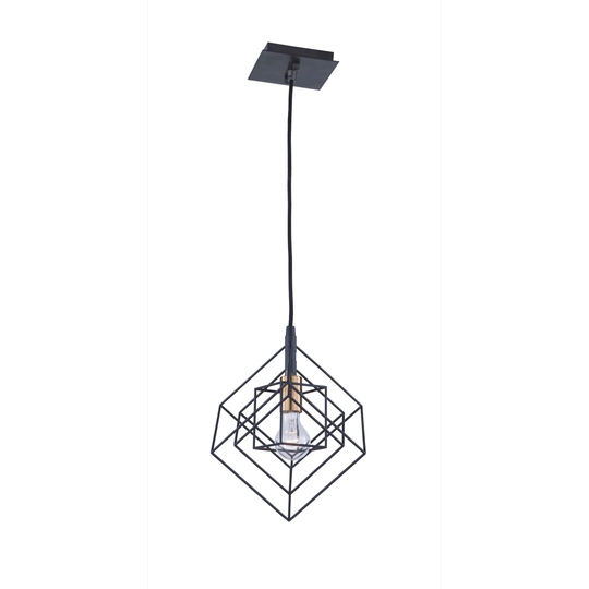 Artcraft Artistry Pendant Light in Matte Black & Harvest Brass