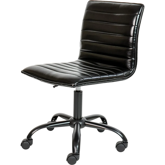 Office Task Chair - Armless - Ribbed Back and Seat - Low Back Design