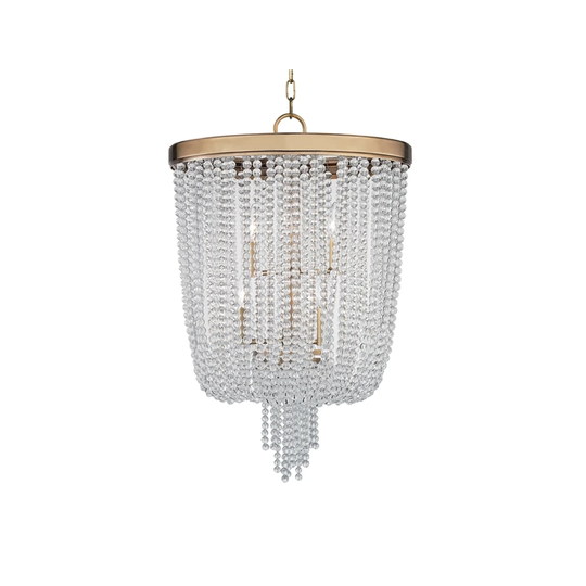 Hudson Valley Royalton 8-light Aged Brass Pendant, Clear Crystal Shade