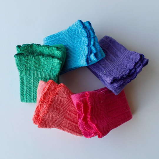 Spring 2022 Colored Petal Top Limited Edition Hand Dyed Knee High Socks, Baby Girls Colorful Socks