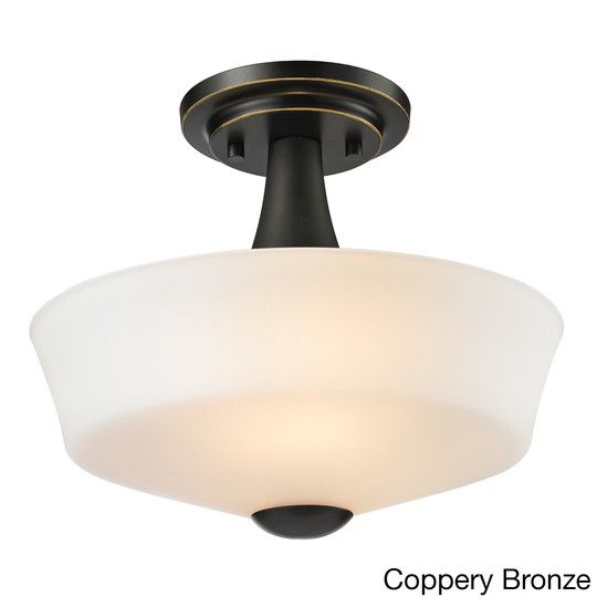 Avery Home Lighting Montego 2-light Matte Opal Glass Semi-flush Mount