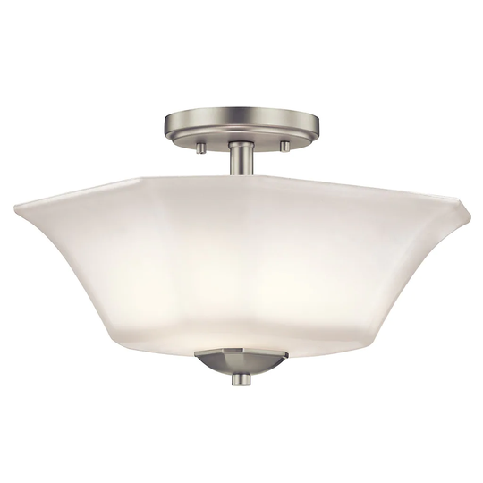 Kichler Lighting Serina Collection 2-light Brushed Nickel Semi Flush Mount