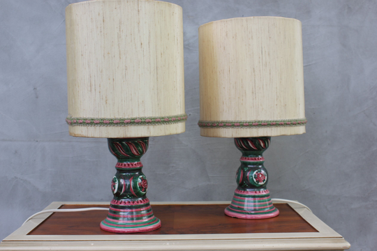 Vintage Ceramic Table Lamps Set Pottery Light From The 1960S Germany Design Mid Century Ceramic Lights Bedside Lamp