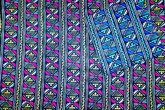 Mud Cloth Print Table Runner, African Pink Blue Linen, Ankara Cowrie Boho Home Decor, Geometric Abstract Zig Zag, 100% Cotton