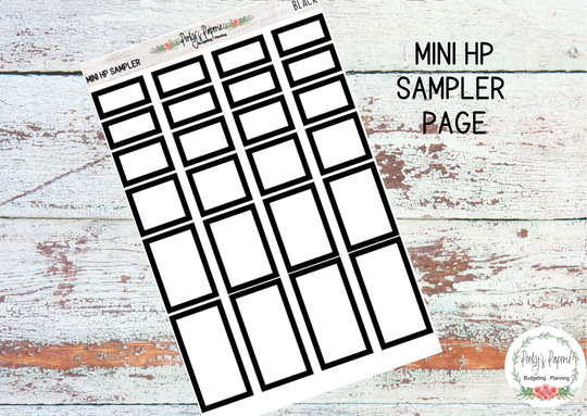 Mini Hp Vertical Colorful Planner Box Sampler Page | Functional Stickers Budget Boxes