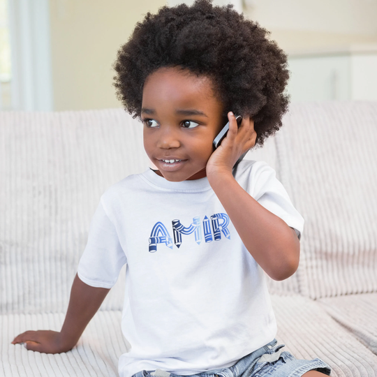Personalized Back To School Kids Shirt Boy Name Toddler Tee| Monogram Pencil
