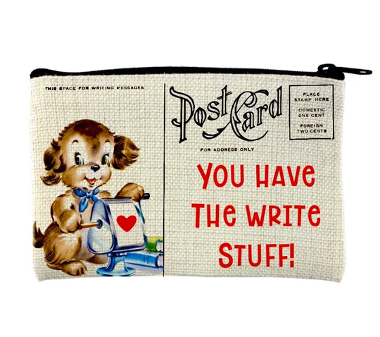 Teacher's Change Purse, Pencil Case, Zippered Pouch, Make Up Bag. Teacher Appreciation Gift, Valentines, Dog Valentine