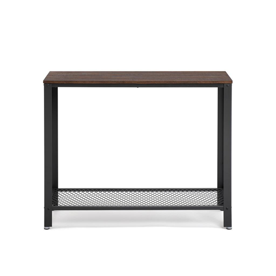 Industrial Console Sofa Table - Rustic Dark Brown - 40.0"L x 13.8"W x 31.5"H