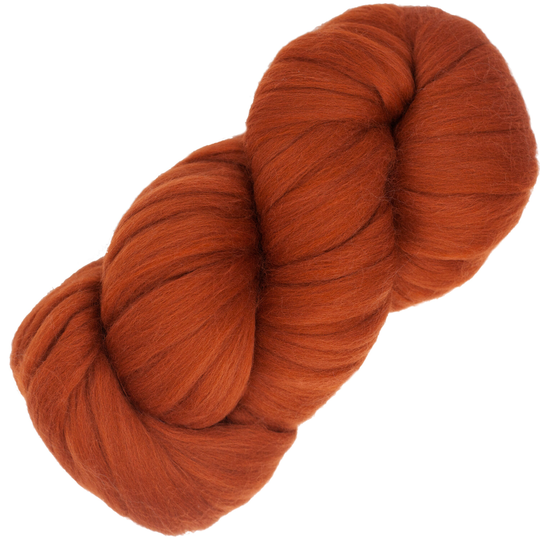 Merino Pencil Roving - Pre-Drafted For Easy Spinning, Textured Weaving, Wall Hangings & Felt Painting. Luxuriously Soft 100% Wool, Rust