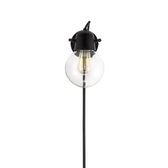 Glass Globe Plug-In Wall Mount Sconce With LED Light Bulb - 6.25x9.50x9.75