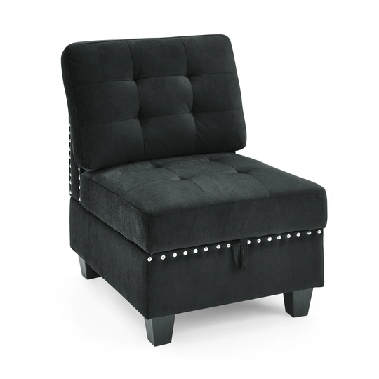 L- shaped Modular Tufted Sectional Sofa