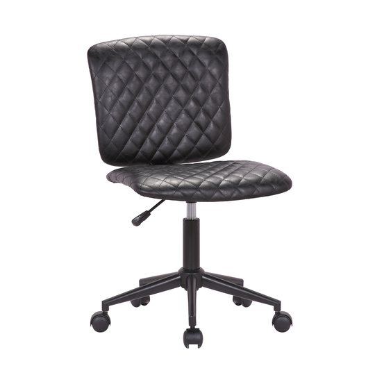 Porthos Home Orlin Swivel Office Chair, Diamond Ribbed PU Leather
