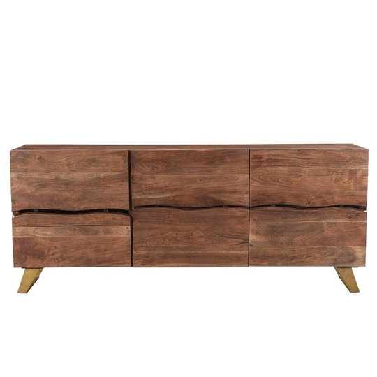 Handmade Seesham Wood Sideboard with Gold Legs (India)
