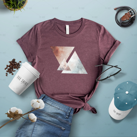 Triangle Shirt, Colored Triangles T-Shirt, Geometry Tee, Colorful Tee, Prism Unic Design Htc231