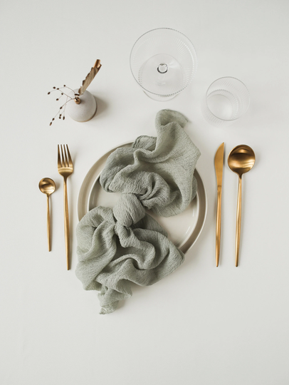 Christmas Table Decor Boho Wedding Centerpiece Sage Green Wedding Napkins Cheese Cloth Woodland Baby Shower Decorations