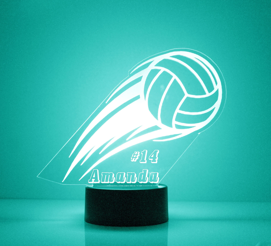 Light Up Volleyball, Custom Engraved Night Light, Personalized Free, 16 Color Options With Remote Control, Volleyballlight