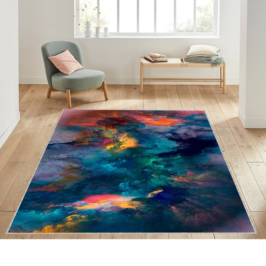 Artistic, Colorful, Roominterior, Acrylic, Texture, Design, Color, Abstract, Marble Texture Paint Splash, Colorful Fluid, Abstract Rug, Rug
