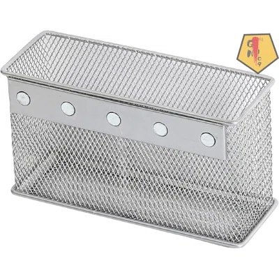 Magnetic Pencil Holder Wire Mesh Storage Basket Organizer With Strong Magnets Excellent For Whiteboard, Refrigerator And Locker Accessories