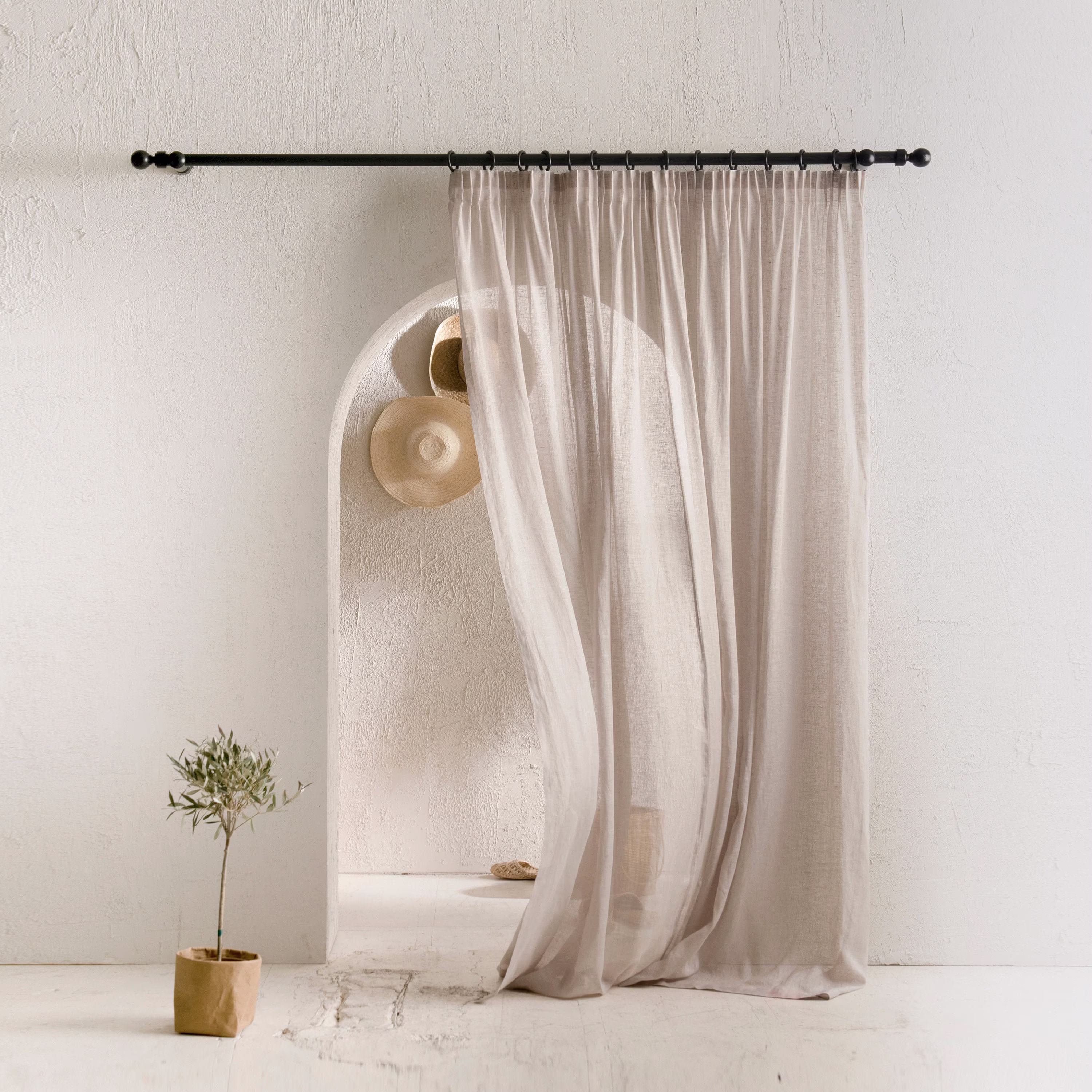 Sheer Linen Curtains, Pencil Pleat Curtain Panels, Lightweight Window Window Drapes, Linen Treatments