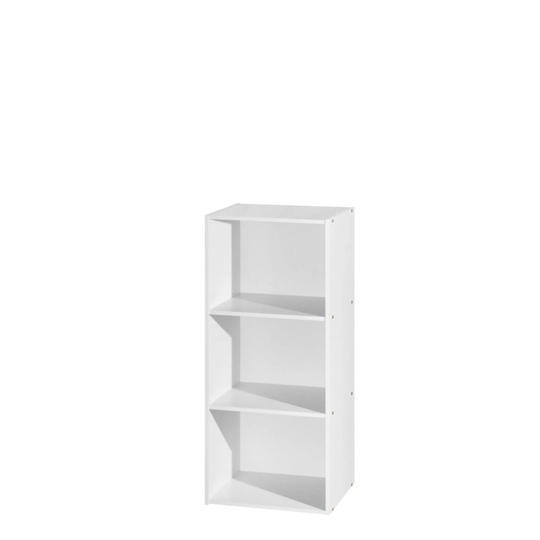 35.5" White Contemporary 3 Shelves Rectangular Multi Purpose Bookcase